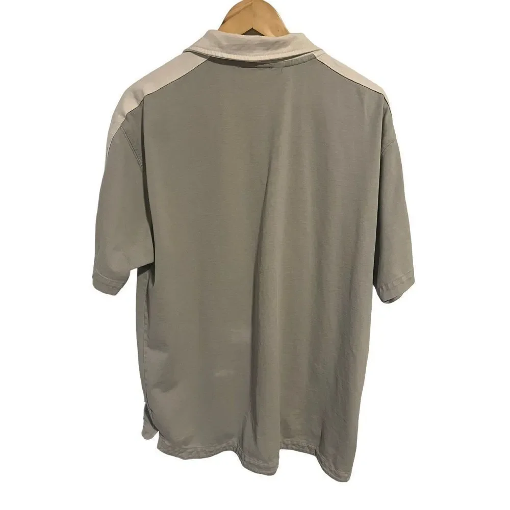 Nike Mens Polo Shirt Extra Large Gray White Logo Cotton